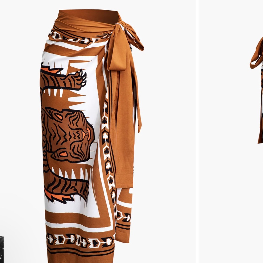 Abstract print knot maxi skirt